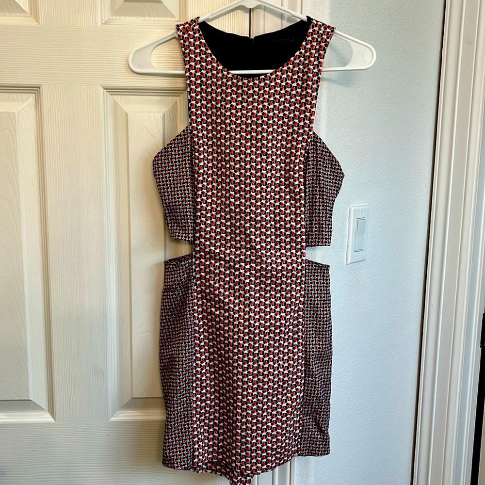 Zara Skort women’s jumper sz S, white, salmon, navy and light blue color block